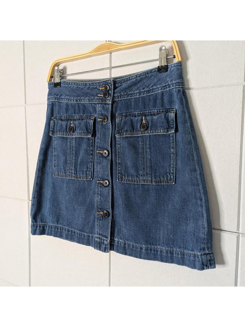 Gap denim button front mini skirt - Picture 2 of 6